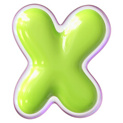 Green Letter X Font Bubble