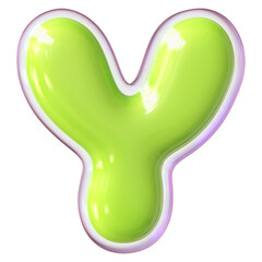 Green Letter Y Font Bubble