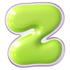Green Letter Z Font Bubble