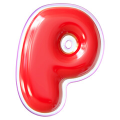 Red Letter P Font Bubble