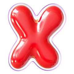 Red Letter X Font Bubble
