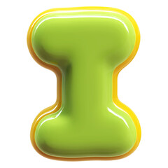 Green Letter I Font Bubble