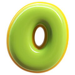 Green Letter O Font Bubble