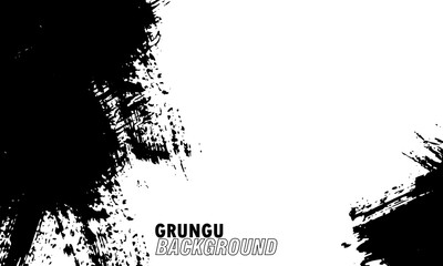 grunge brush stroke black and white background banner 