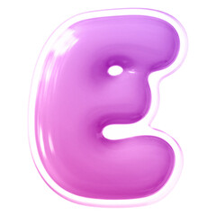 Pink Letter E Font Bubble
