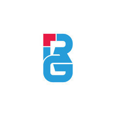 letter rg linked arrow simple logo vector