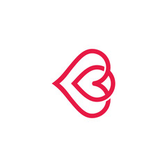 letter b cute baby love heart location logo vector © ismanto