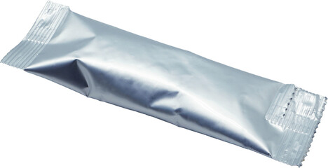 Blank aluminium silver individual full sachet for packaging sauce, pharmaceutical and cosmetic...