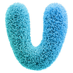 Blue Letter U Font Bead