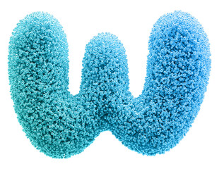 Blue Letter V Font Bead
