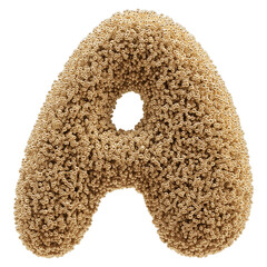 Gold Letter A Font Bead