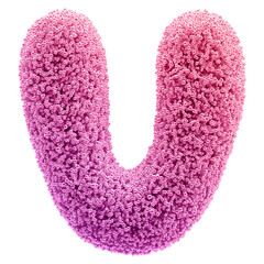 Pink Letter U Font Bead