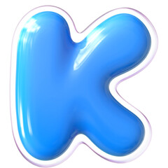 Blue Letter K Font Bubble