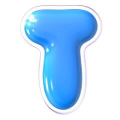 Blue Letter T Font Bubble