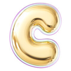 Gold Letter C Font Bubble