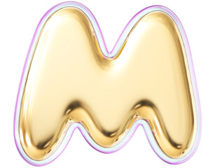 Gold Letter M Font Bubble