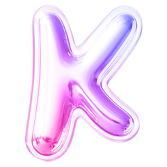 Gradient Letter K Font Bubble