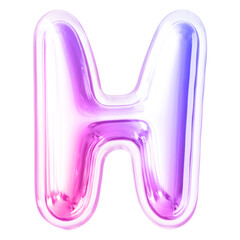Gradient Letter H Font Bubble