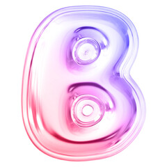 Gradient Letter B Font Bubble