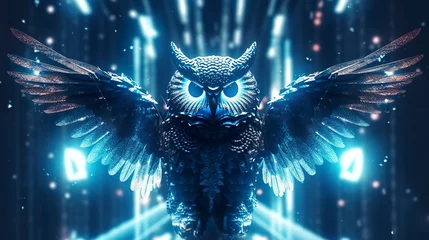 Rolgordijnen glistening alien owl. © FurkanAli
