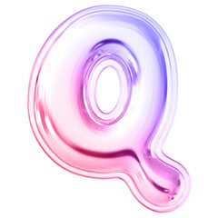 Gradient Letter Q Font Bubble