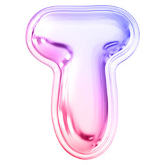 Gradient Letter T Font Bubble