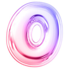 Gradient Letter O Font Bubble
