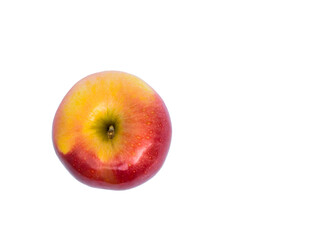 Top view of red ripe Gala apple isolated with transparent layer