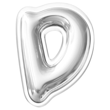 Silver Letter D Font Bubble