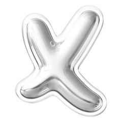 Silver Letter X Font Bubble