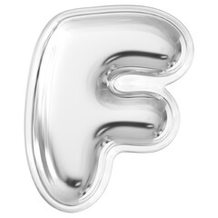 Silver Letter F Font Bubble