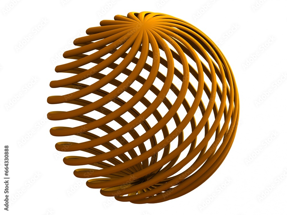 Poster wireframe shape geometric twisted sphere 3d print model