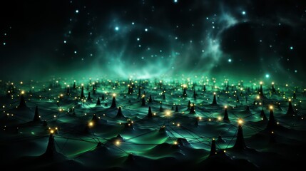green glowing background