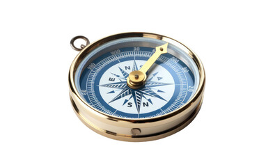 Fototapeta na wymiar Navigational Aid Compact Compass on Transparent Background