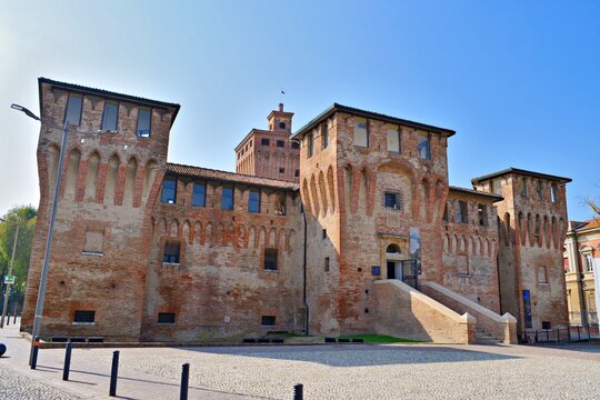 view of the Rocca, a defensive structure built at the end of the fourteenth century located in Cento, Ferrara in Emilia Romagna, Italy