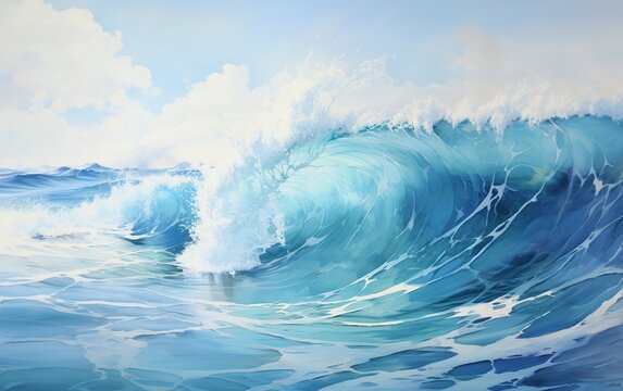 Artistic Visualization of a Captivating Sea Waves