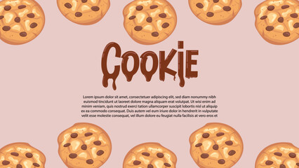 Banner with chocolate cookies template, national cookie day