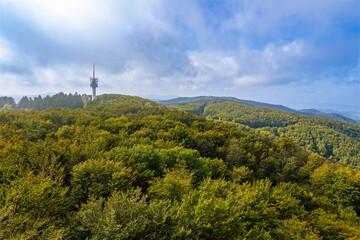 Fototapeta na wymiar The Matra mountain near Matraszentimre at fall in Hungary