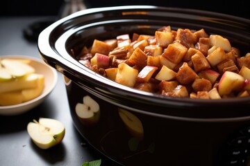 a slow cooker meal of glazed cinnamon apple