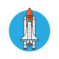 Space rocket illustration vector