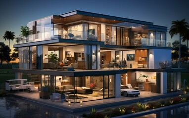 Contemporary House 3D style