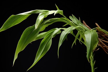 a plant with droopy leaves - obrazy, fototapety, plakaty
