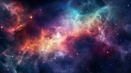 Obraz na płótnie Canvas vibrant colorful space galaxy nebula in a starry night cosmos - universe science and astronomy supernova background wallpaper