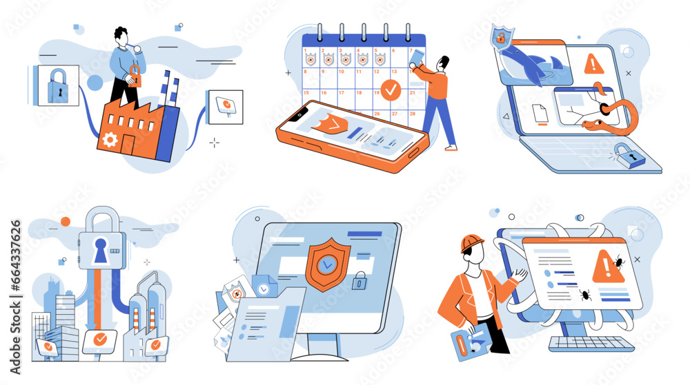 Poster information privacy. vector illustration. safeguarding personal datis paramount in digital era infor