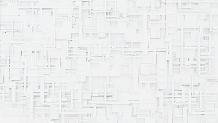 3d illustration of Futuristic frame artistic geometrical design drawing or draft style black and white architecture and modern tech background banner and wallpaper.3d renden.