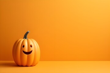 
minimalistic halloween pastel orange background. copy space. wallpaper for the holiday. generative AI