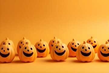 Obraz premium minimalistic halloween pastel orange background. copy space. wallpaper for the holiday. generative AI