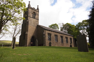 Christ Church Lothersdale, North Yorkshire, England, UK - building completed in 1838 with 
mouse...