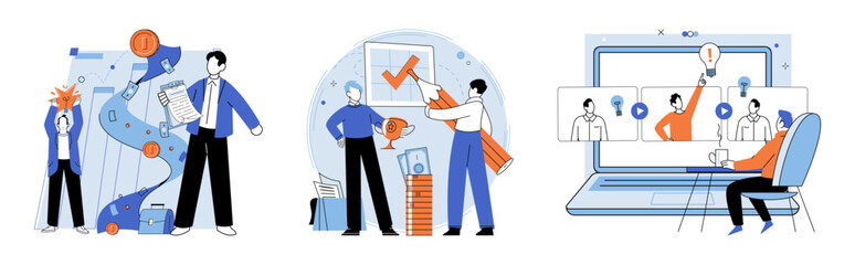 Business deal. Vector illustration. Success in business often comes from strong partnerships A reliable partner is essential for success business Concepts drive innovation and business development