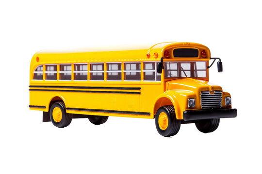 Toy School Bus isolated on transparent background, Generative Ai